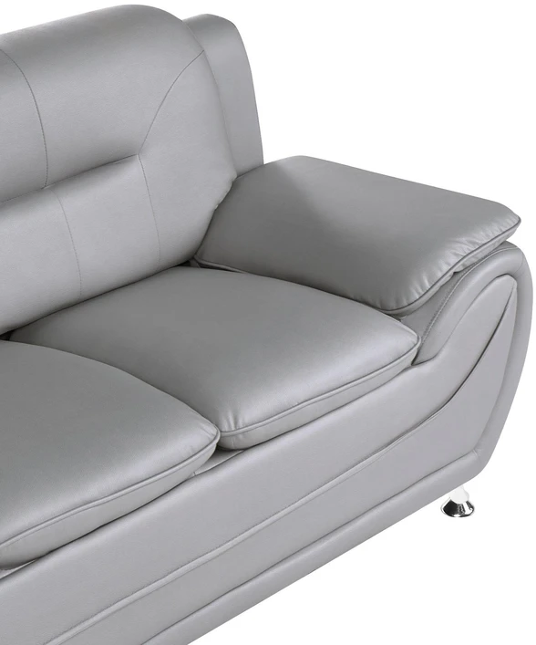 Beliani Dvivietė sofa LEIRA, veganiška ekologiška oda, pilka