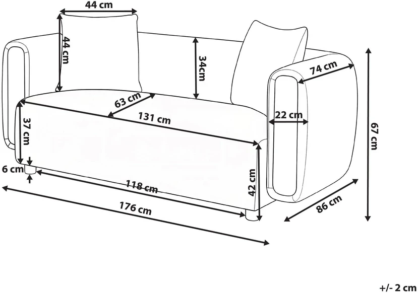 Beliani Dvivietė sofa LILLEROD, balta