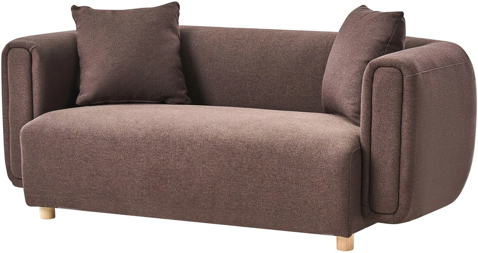 Beliani Dvivietė sofa LILLEROD tamsiai ruda