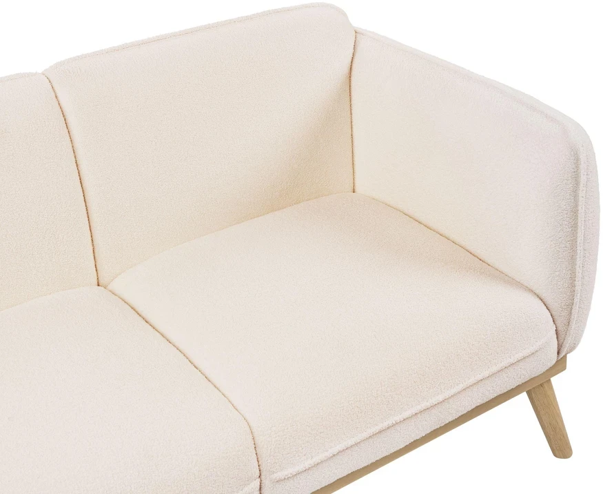 Beliani Dvivietė sofa LJUNG Boucle šviesiai smėlio spalvos