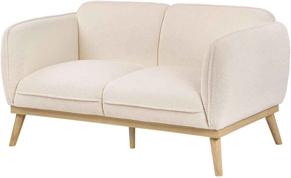 Beliani Dvivietė sofa LJUNG Boucle šviesiai smėlio spalvos