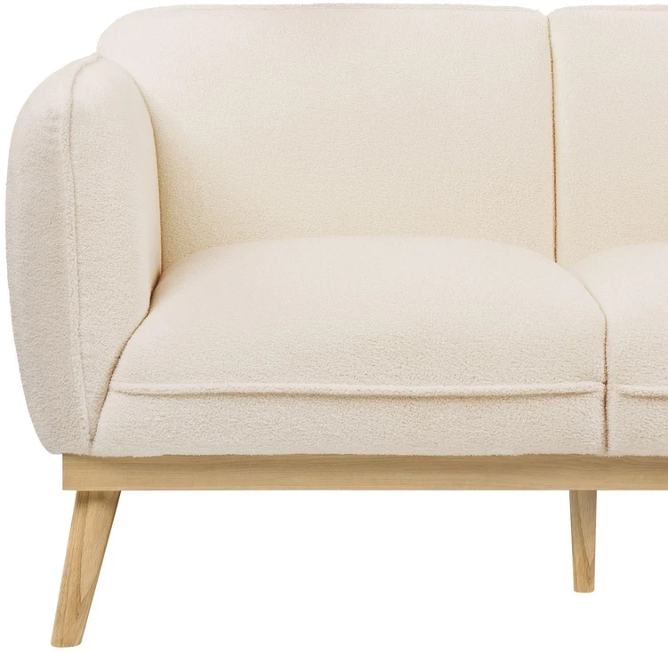 Beliani Dvivietė sofa LJUNG Boucle šviesiai smėlio spalvos