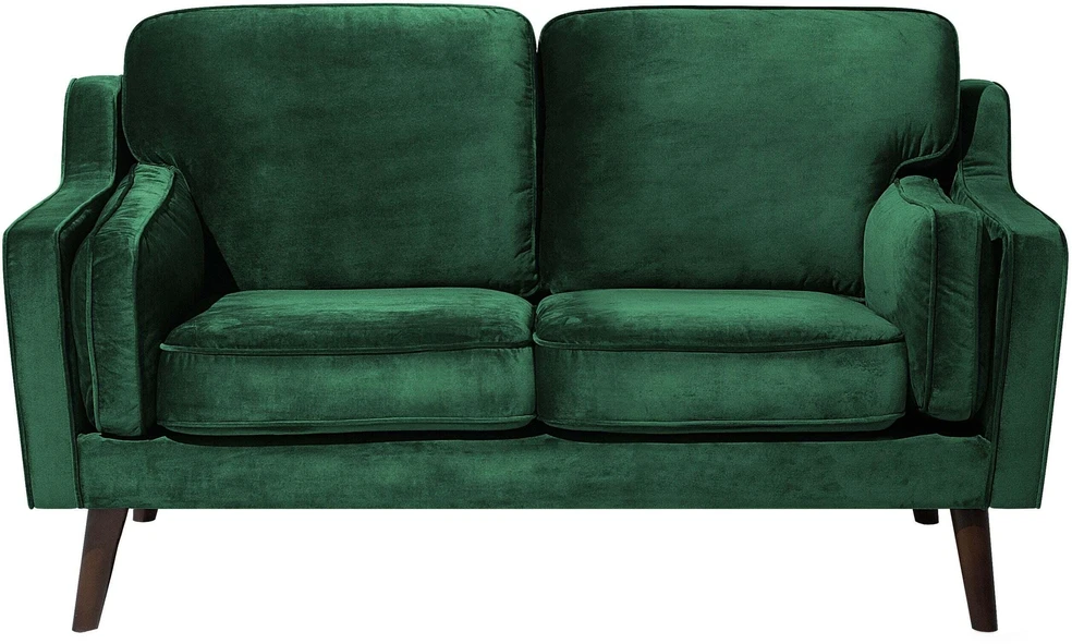 Beliani Dvivietė sofa LOKKA, veliūras, smaragdo spalva