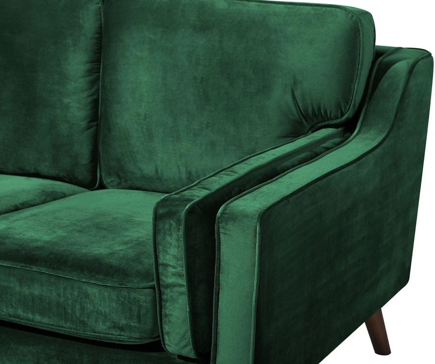 Beliani Dvivietė sofa LOKKA, veliūras, smaragdo spalva