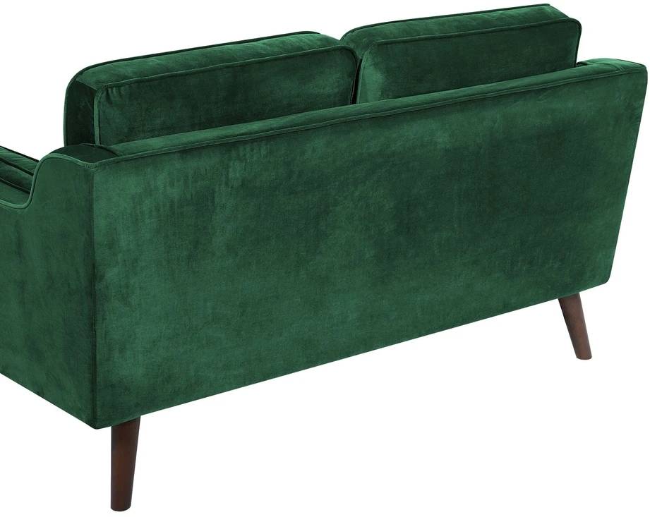 Beliani Dvivietė sofa LOKKA, veliūras, smaragdo spalva