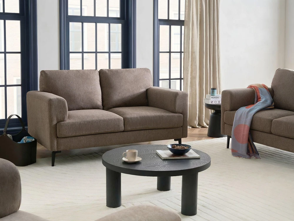 Beliani Dvivietė sofa LOUSTO, ruda