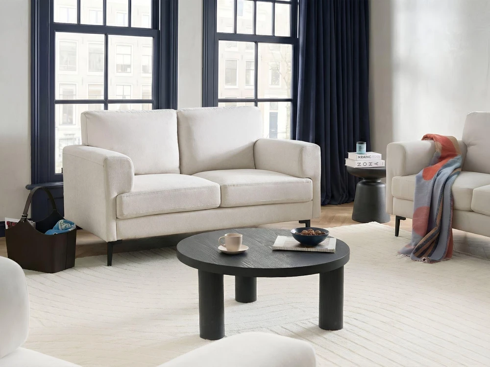 Beliani Dvivietė sofa LOUSTO šviesiai smėlio spalvos