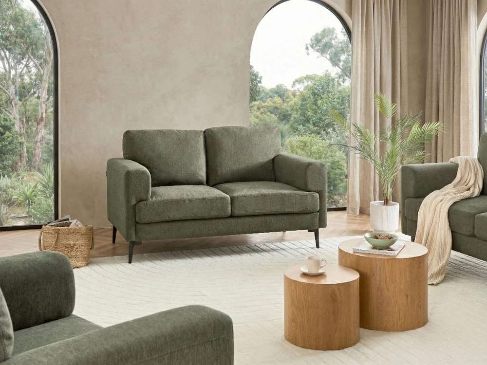 Beliani Dvivietė sofa LOUSTO, žalia