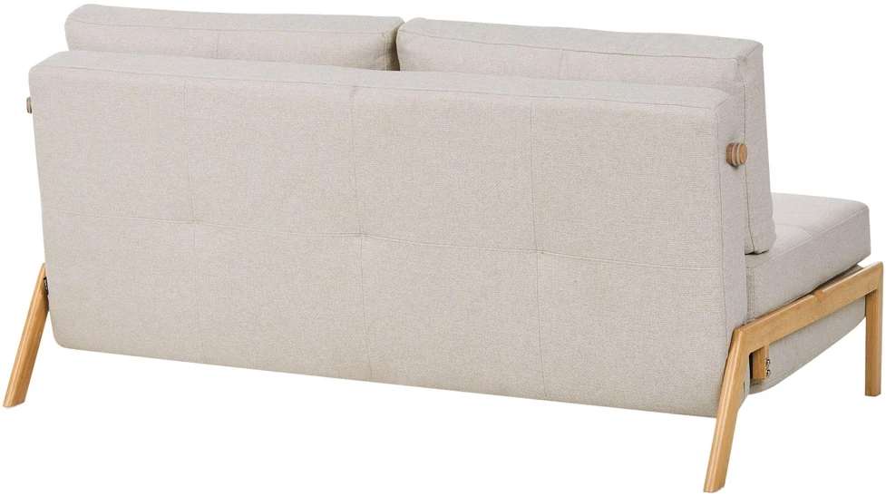 Beliani Dvivietė sofa-lova EDLAND šviesiai smėlio spalvos
