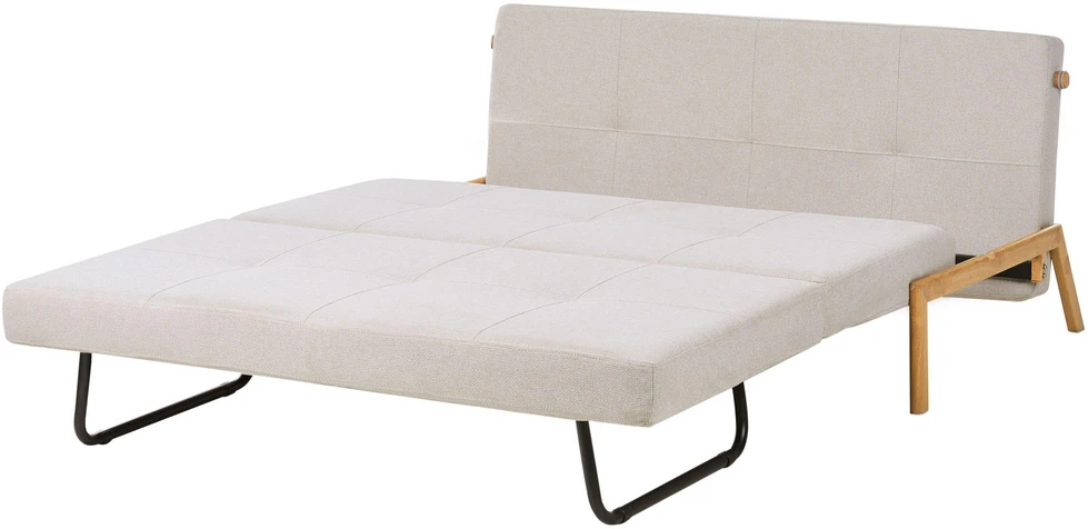 Beliani Dvivietė sofa-lova EDLAND šviesiai smėlio spalvos
