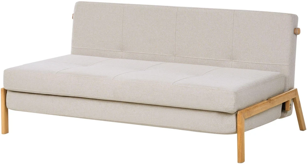 Beliani Dvivietė sofa-lova EDLAND šviesiai smėlio spalvos