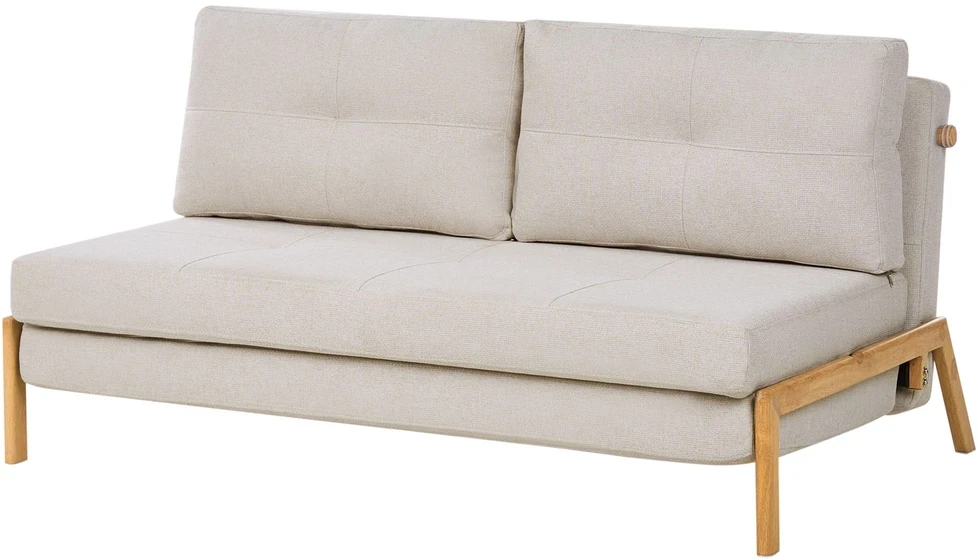 Beliani Dvivietė sofa-lova EDLAND šviesiai smėlio spalvos