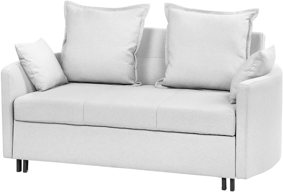 Beliani Dvivietė sofa lova HOVIN šviesiai pilka