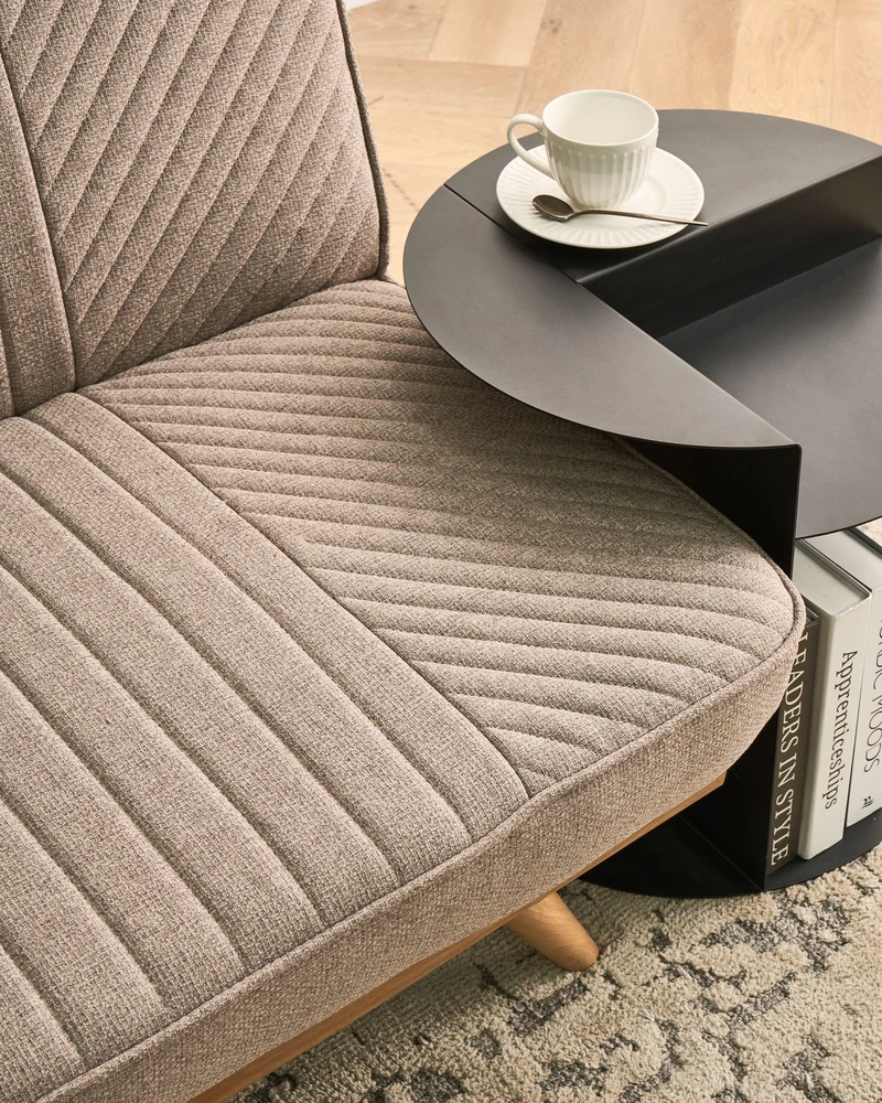 Beliani Dvivietė sofa lova KALFAFEL, šviesiai ruda