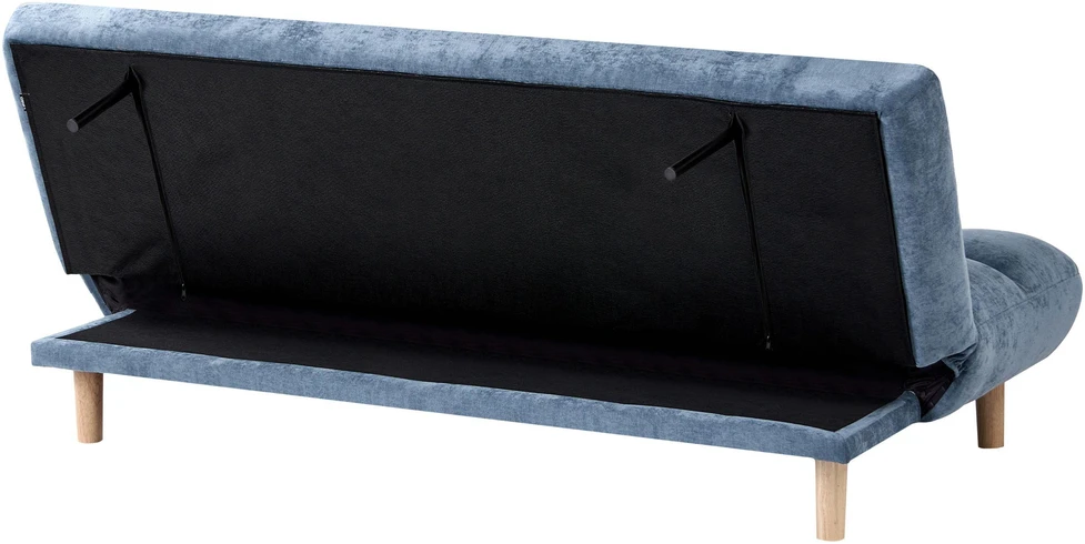Beliani Dvivietė sofa-lova RISOR, šenilinė, mėlyna
