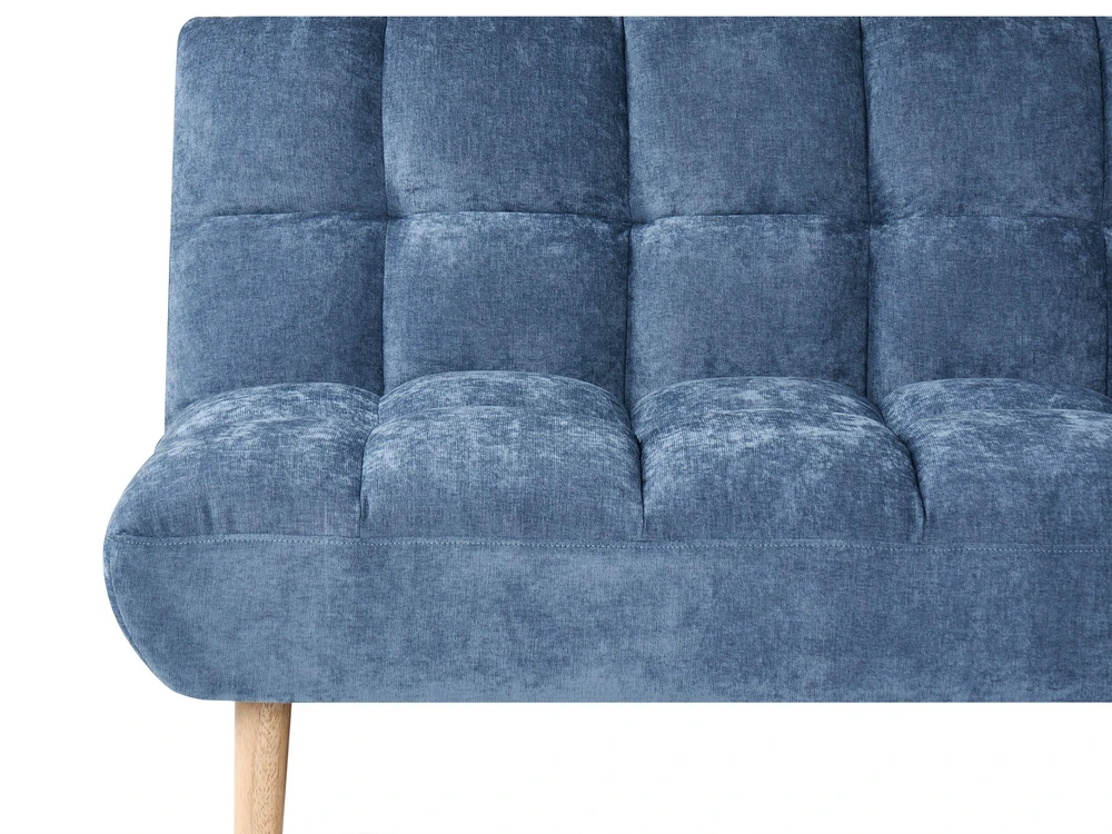 Beliani Dvivietė sofa-lova RISOR, šenilinė, mėlyna