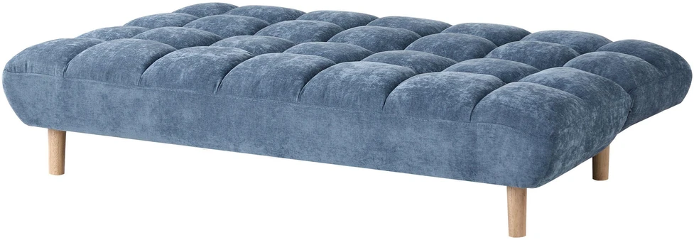 Beliani Dvivietė sofa-lova RISOR, šenilinė, mėlyna