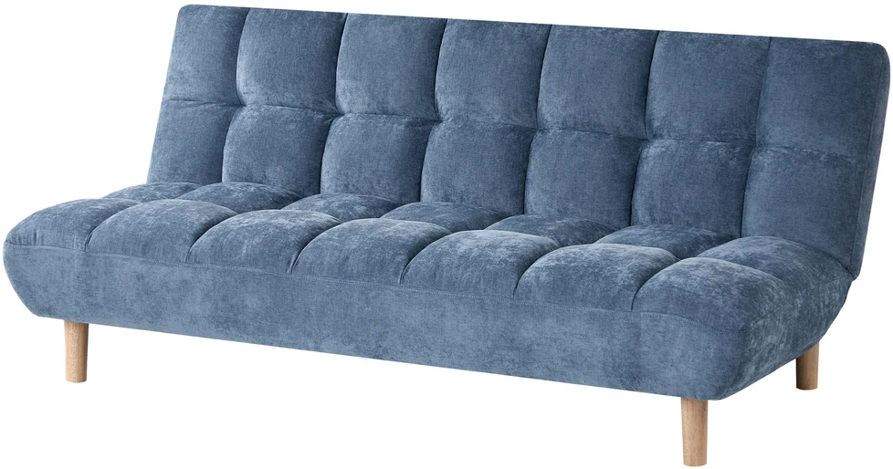 Beliani Dvivietė sofa-lova RISOR, šenilinė, mėlyna