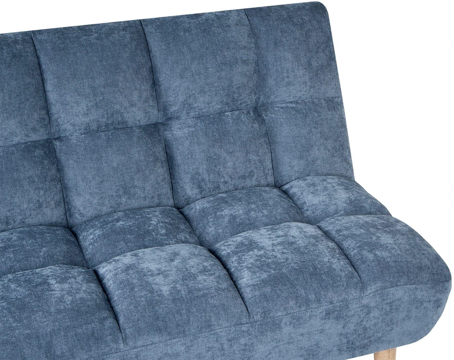 Beliani Dvivietė sofa-lova RISOR, šenilinė, mėlyna