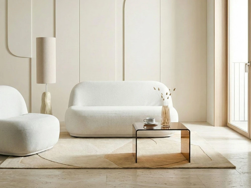 Beliani Dvivietė sofa LOVBERG, balkšva
