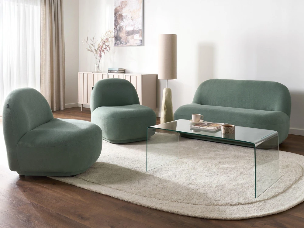Beliani Dvivietė sofa LOVBERG šviesiai žalia