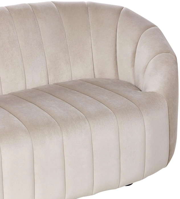 Beliani Dvivietė sofa MALUNG veliūrinė smėlio spalvos