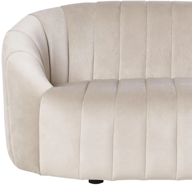 Beliani Dvivietė sofa MALUNG veliūrinė smėlio spalvos