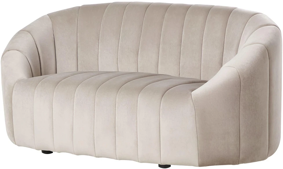 Beliani Dvivietė sofa MALUNG veliūrinė smėlio spalvos