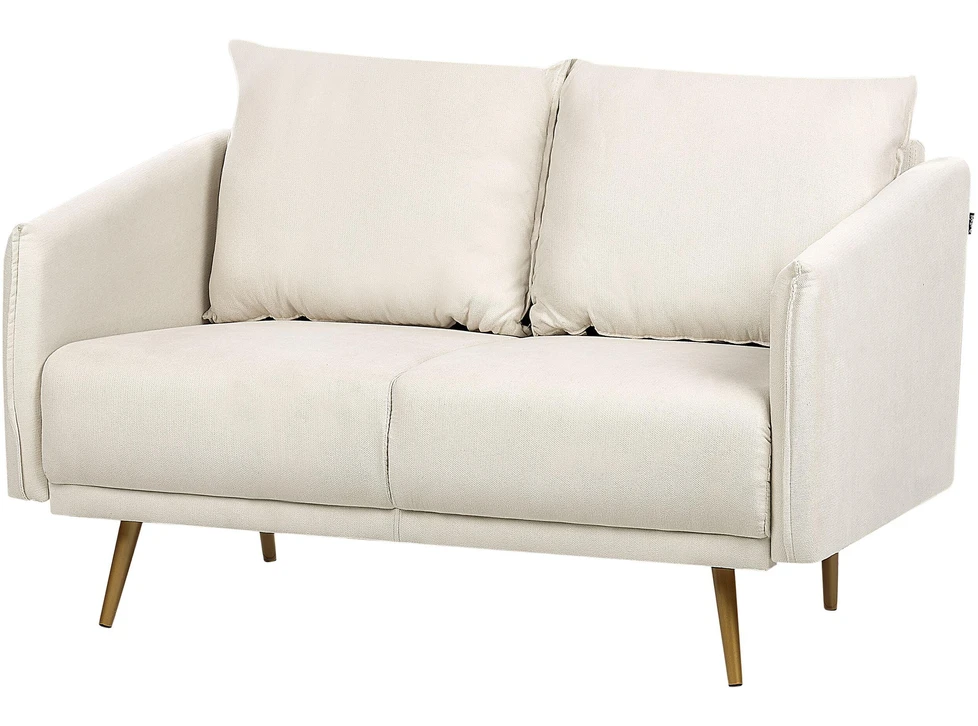 Beliani Dvivietė sofa MAURA, šviesiai smėlio spalvos