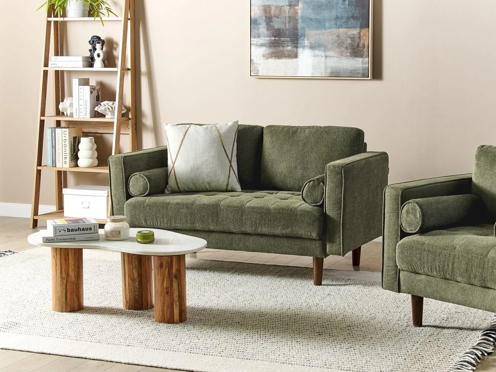 Beliani Dvivietė sofa NURMO tamsiai žalia