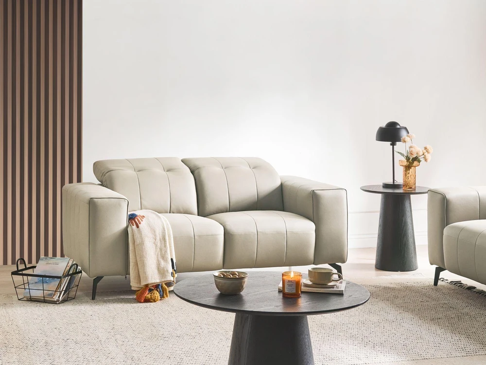 Beliani Dvivietė sofa OMMEL šviesiai smėlio spalvos
