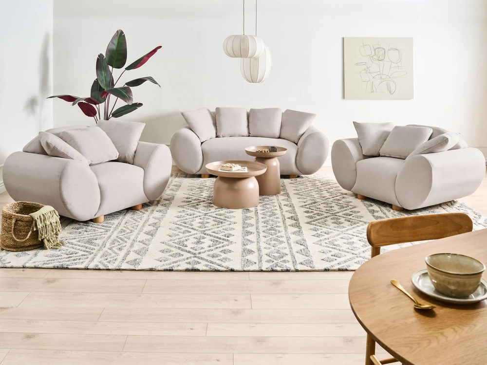Beliani Dvivietė sofa RINGEL šviesiai smėlio spalvos