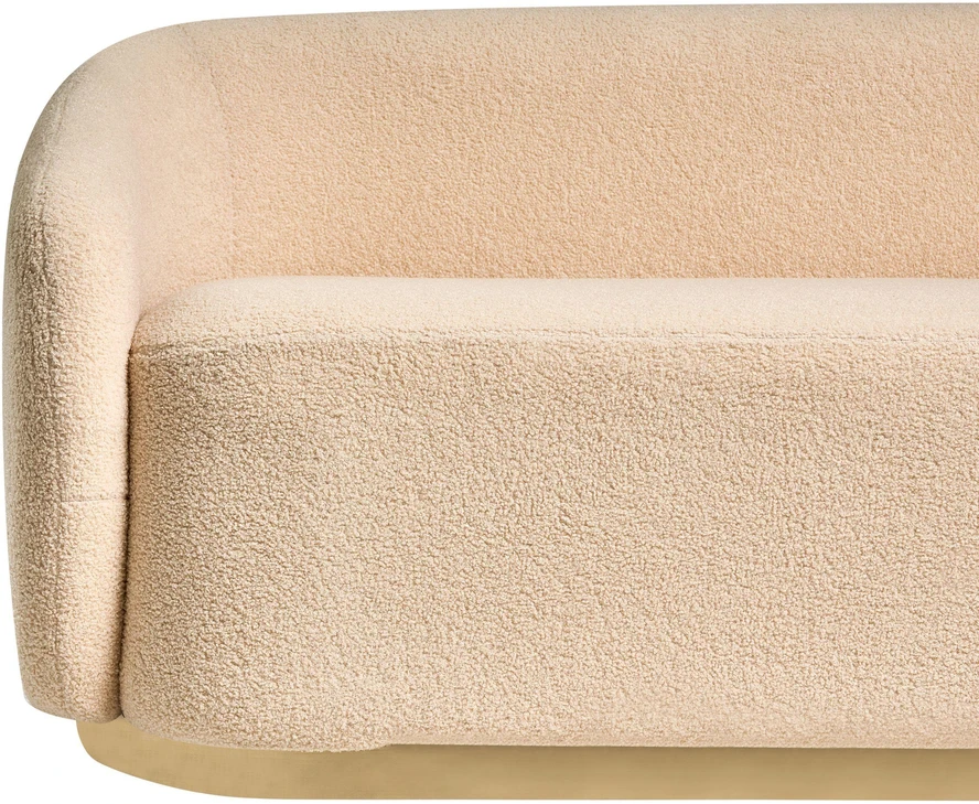 Beliani Dvivietė sofa SIPO, smėlio spalvos boucle audinys