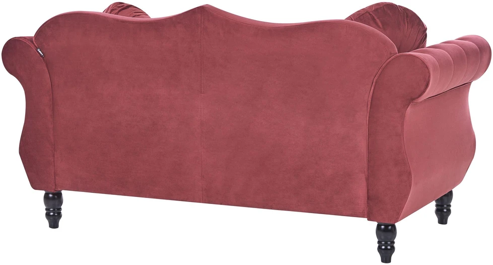 Beliani Dvivietė sofa SKIEN, aksominė, vyšninės spalvos