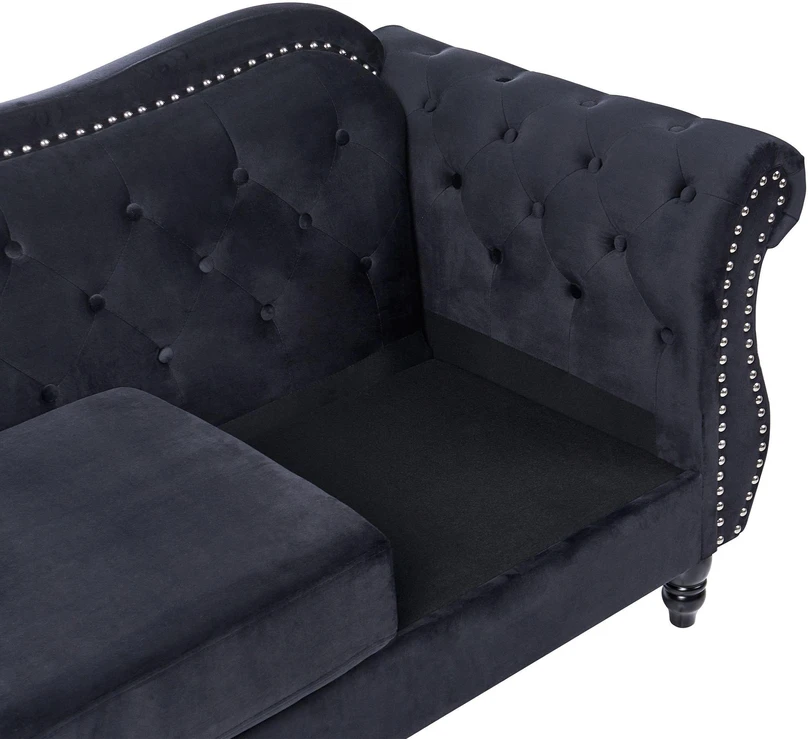Beliani Dvivietė sofa SKIEN, juodas veliūras