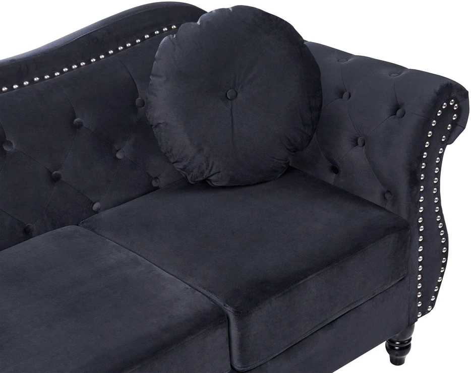 Beliani Dvivietė sofa SKIEN, juodas veliūras