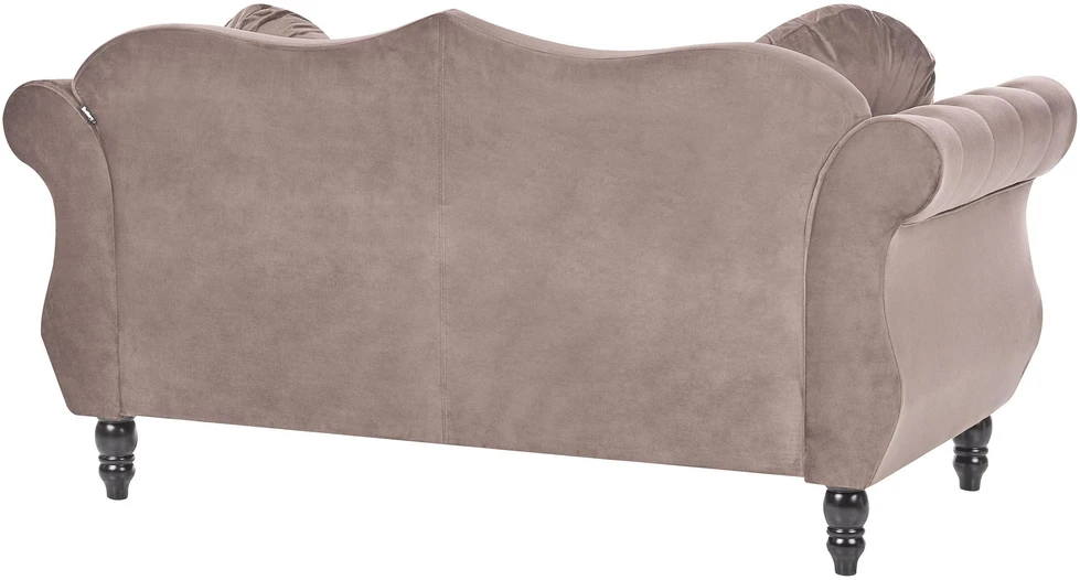 Beliani Dvivietė sofa SKIEN, veliūras, smėlio ir juodos spalvos