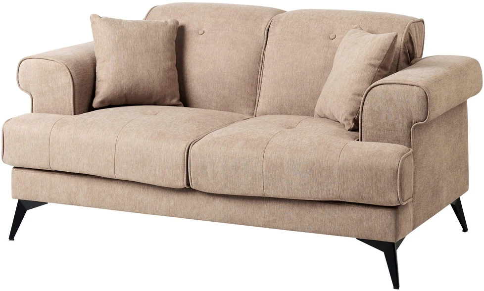 Beliani Dvivietė sofa SKIVE šviesiai ruda