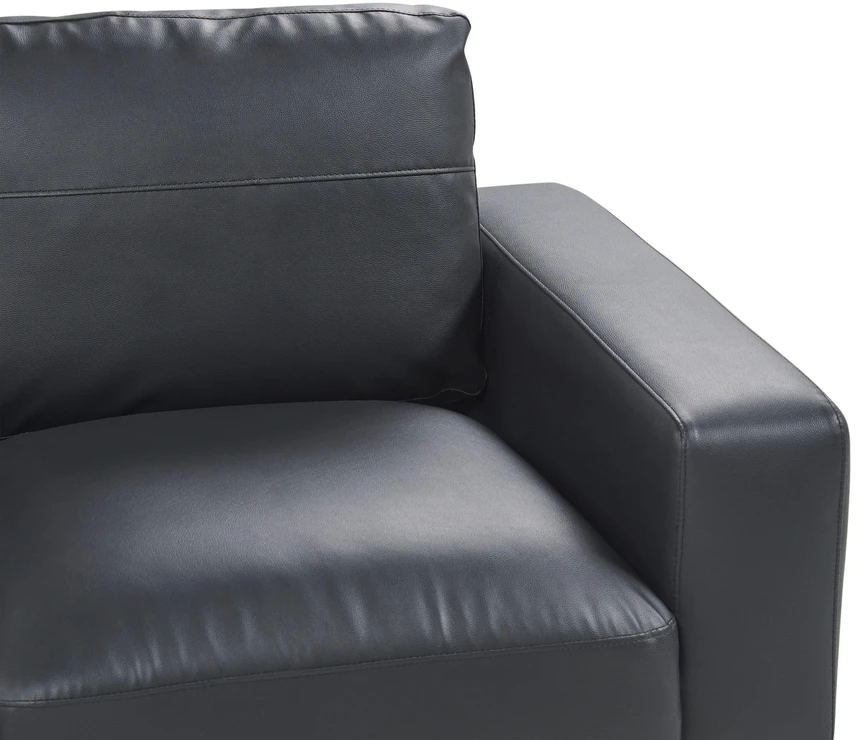 Beliani Dvivietė sofa SOVIK iš dirbtinės odos, juoda