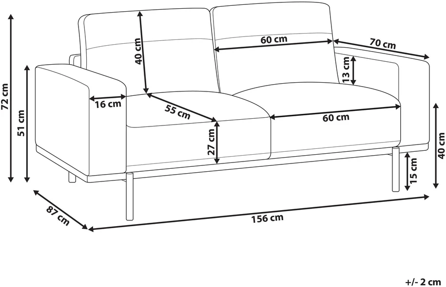 Beliani Dvivietė sofa SOVIK iš dirbtinės odos, ruda