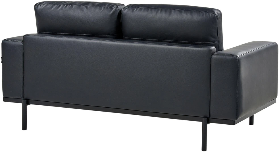 Beliani Dvivietė sofa SOVIK iš dirbtinės odos, juoda