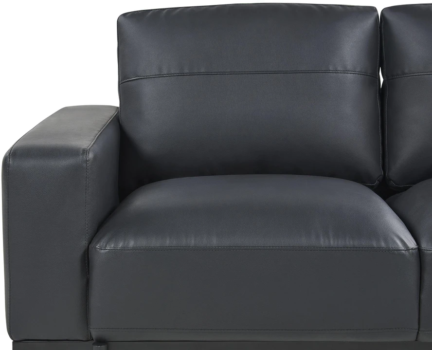 Beliani Dvivietė sofa SOVIK iš dirbtinės odos, juoda