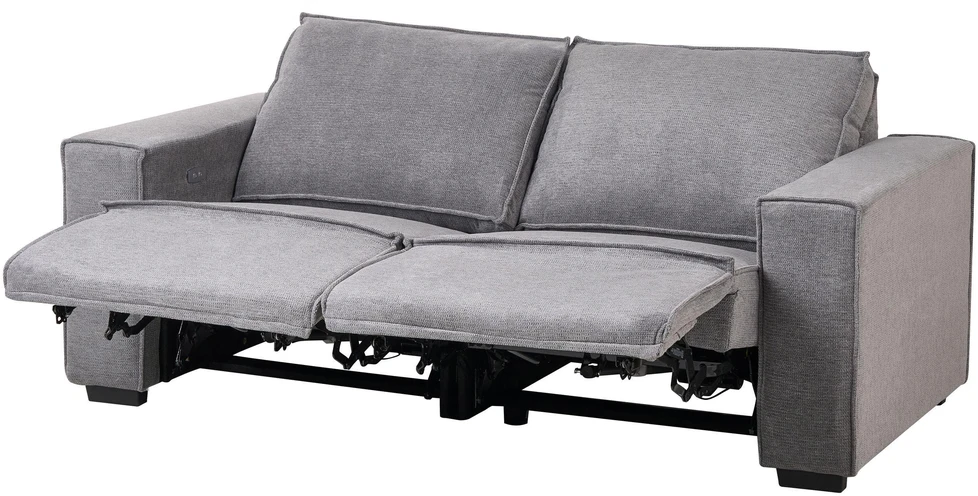 Beliani Dvivietė sofa su elektrine atsipalaidavimo funkcija NUKARI pilkos spalvos