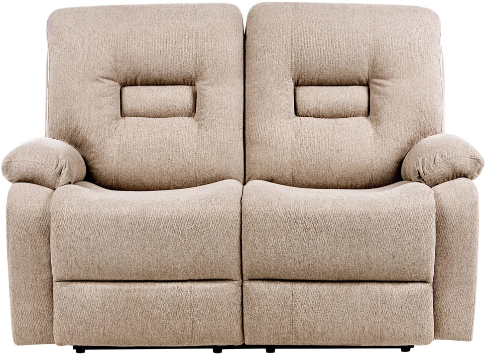 Beliani Dvivietė sofa su mechanine atsipalaidavimo funkcija BERGEN smėlio spalvos