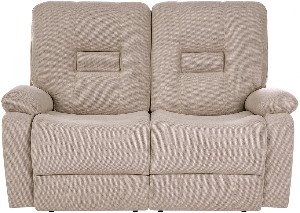 Beliani Dvivietė sofa su mechanine atsipalaidavimo funkcija BERGEN smėlio pilkos spalvos