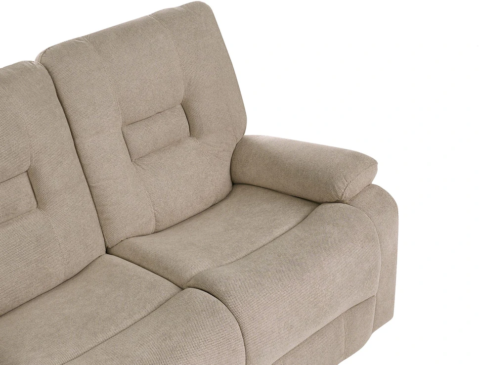 Beliani Dvivietė sofa su mechanine atsipalaidavimo funkcija BERGEN smėlio pilkos spalvos