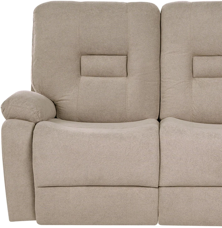 Beliani Dvivietė sofa su mechanine atsipalaidavimo funkcija BERGEN smėlio pilkos spalvos