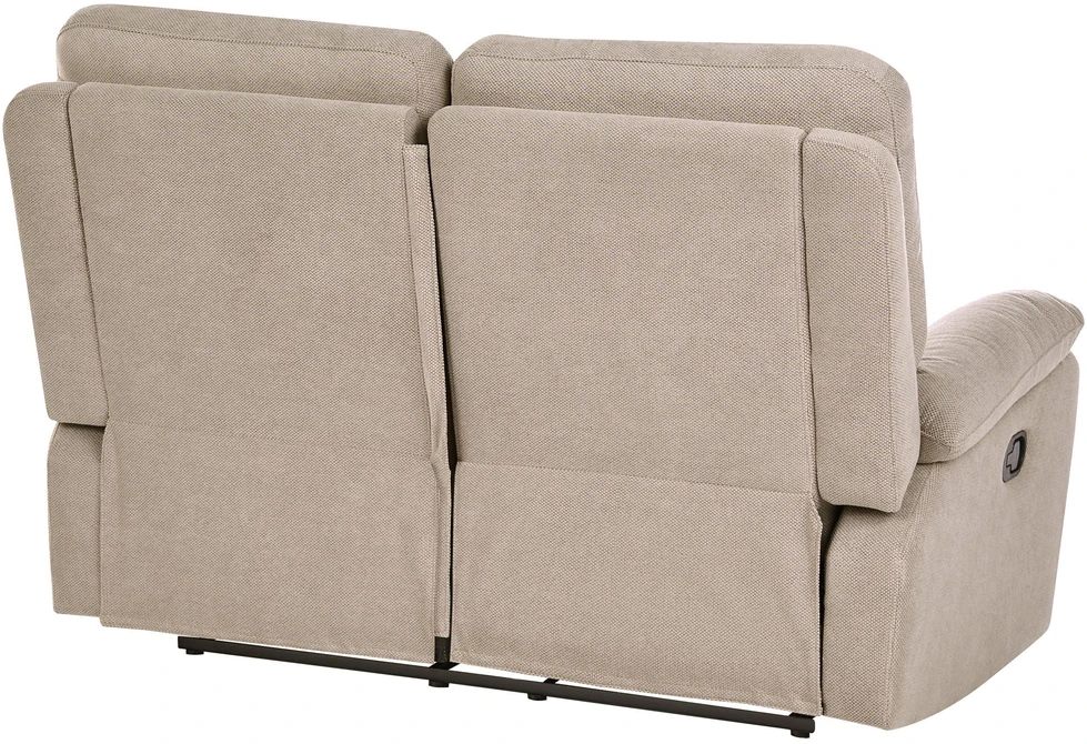 Beliani Dvivietė sofa su mechanine atsipalaidavimo funkcija BERGEN smėlio pilkos spalvos