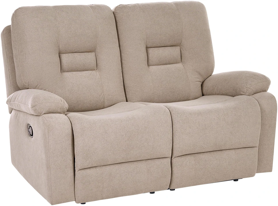 Beliani Dvivietė sofa su mechanine atsipalaidavimo funkcija BERGEN smėlio pilkos spalvos