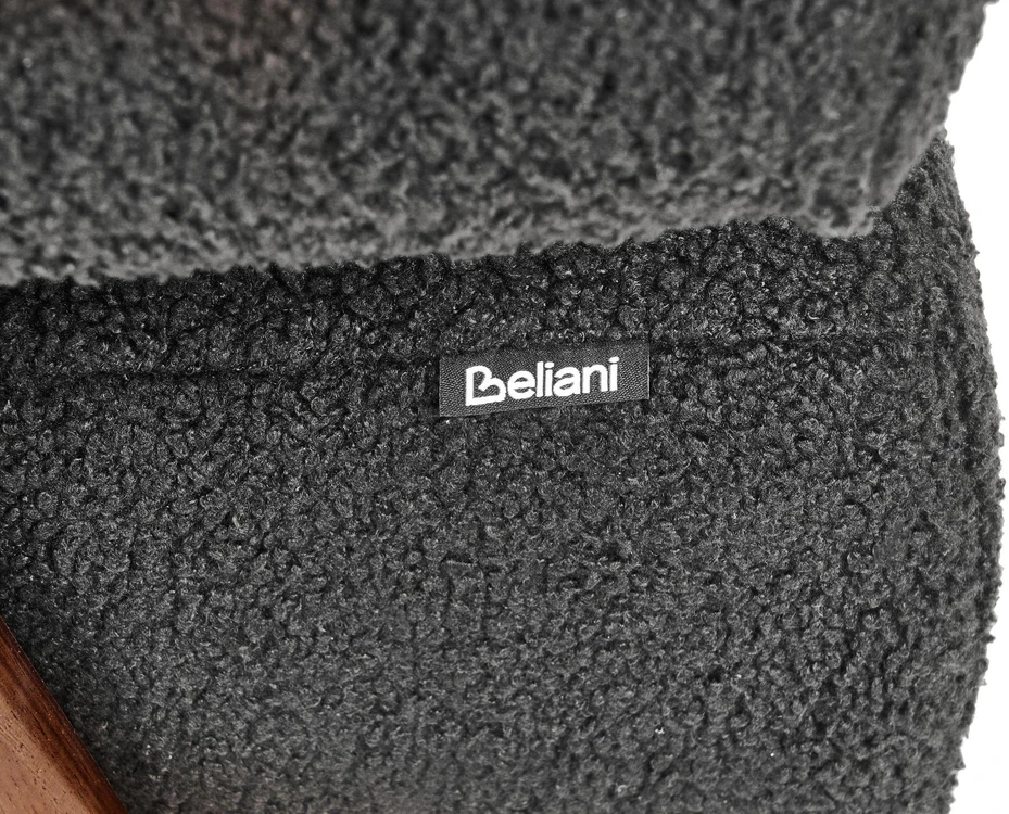 Beliani Dvivietė sofa TAMRE Boucle, juoda / tamsiai ruda